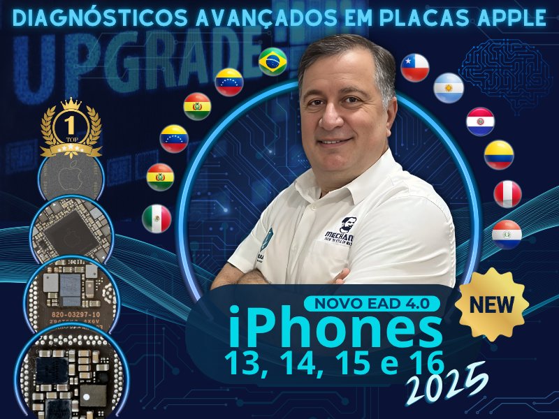 Sem Imagem - NOVO TREINAMENTO EAD NVEL 4.0, ELETRNICA DOS IPHONES 13, 14, 15 E 16 SRIES - NOVAS AULAS 2025